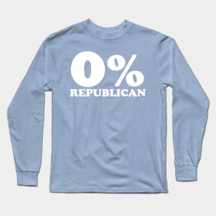 Solid Democrat 0% Republican Long Sleeve T-Shirt